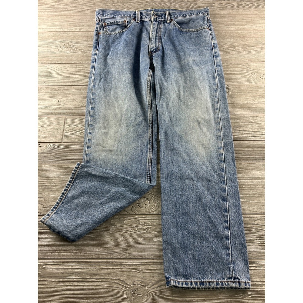 Levis 505 Regular Jeans Mens 36X30 Blue 100% Cotton Straight Leg Denim Classic